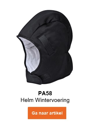 Afbeelding van de PA58 helmwintervoering in het zwart met een link naar het artikel.