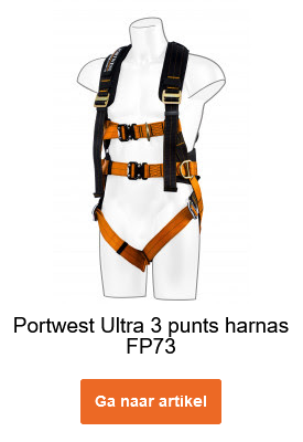 Portwest Ultra 3-puntsgordel FP73 in oranje-zwart met een link die naar de artikelpagina leidt.