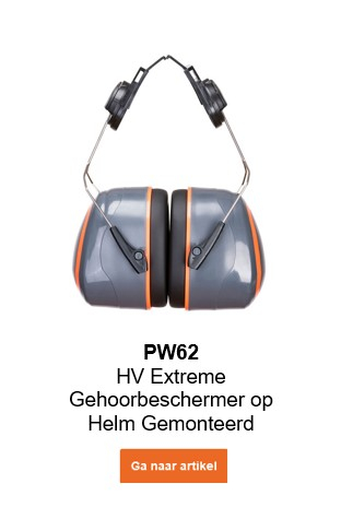 Afbeelding van de PW62 HV Extreme oorkappen Clip On in grijs met oranje details en een link die naar de artikelpagina leidt.