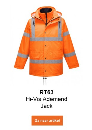 Afbeelding van het ademende High Visibility Traffic Jacket RT63 in oranje met een link naar de productpagina.