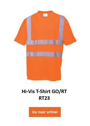 Afbeelding van het hoge zichtbaarheid T-shirt GO/RT RT23 in oranje met een link naar het artikel.