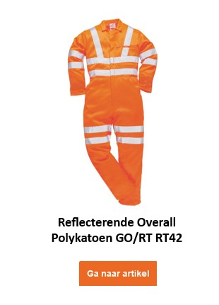 Afbeelding van de GO/RT hoge zichtbaarheidsoverall RT42 in oranje met een link naar het artikel.